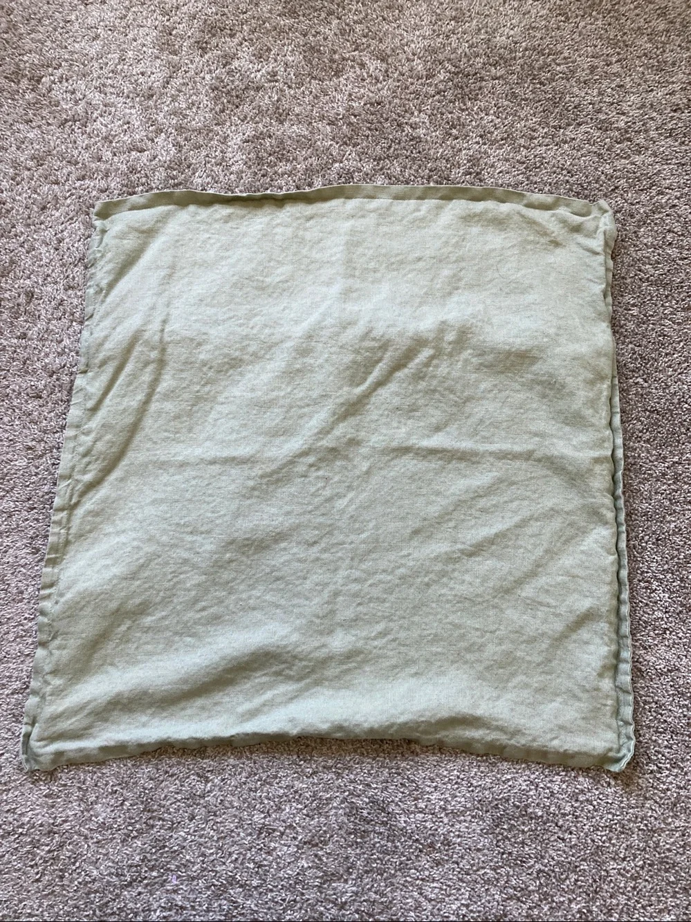 Ikea Aina 100% Linen Euro Square 2 Pillow shams covers Sage Green Minimalist